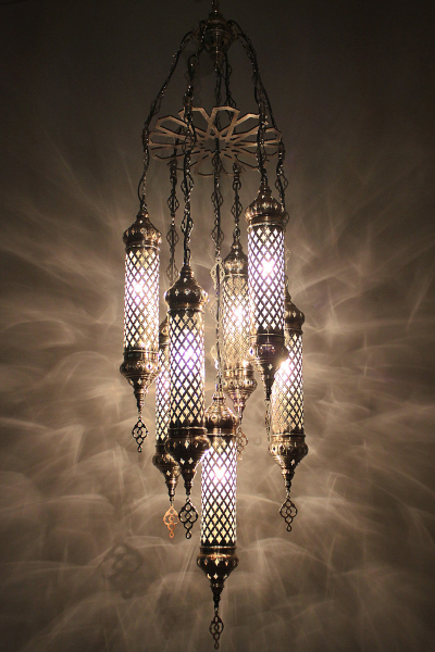 7in1 Stylish Blown Glass Laser Chandeliers